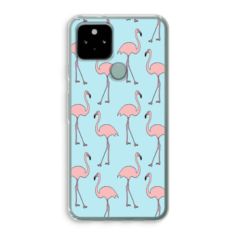 Anything Flamingoes: Google Pixel 5 Transparant Hoesje