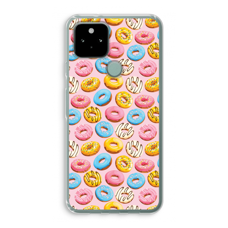 Pink donuts: Google Pixel 5 Transparant Hoesje