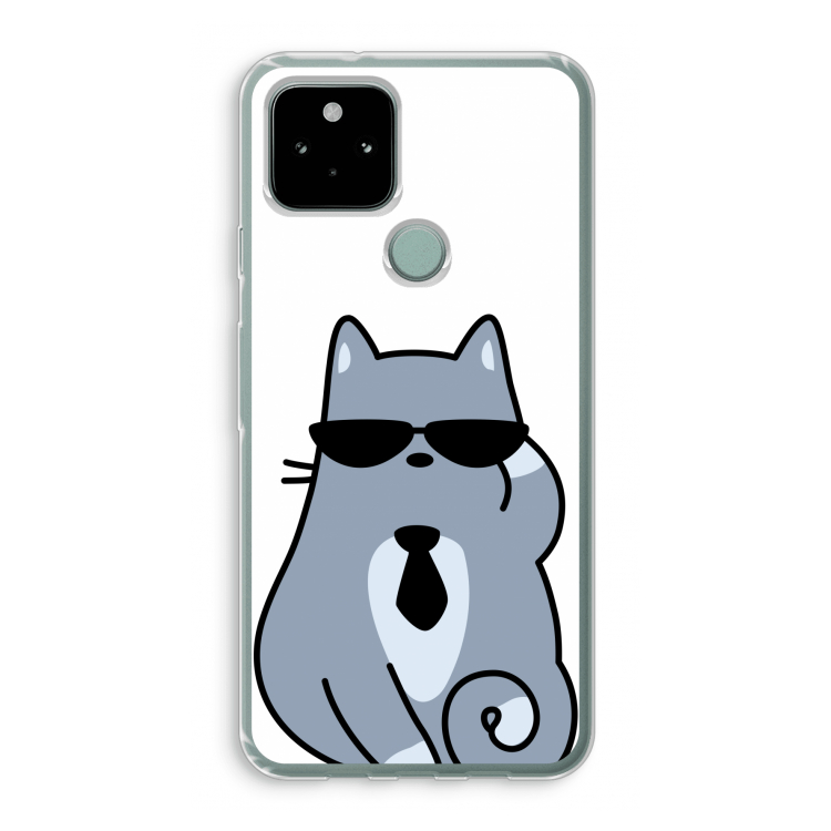 Cool cat: Google Pixel 5 Transparant Hoesje