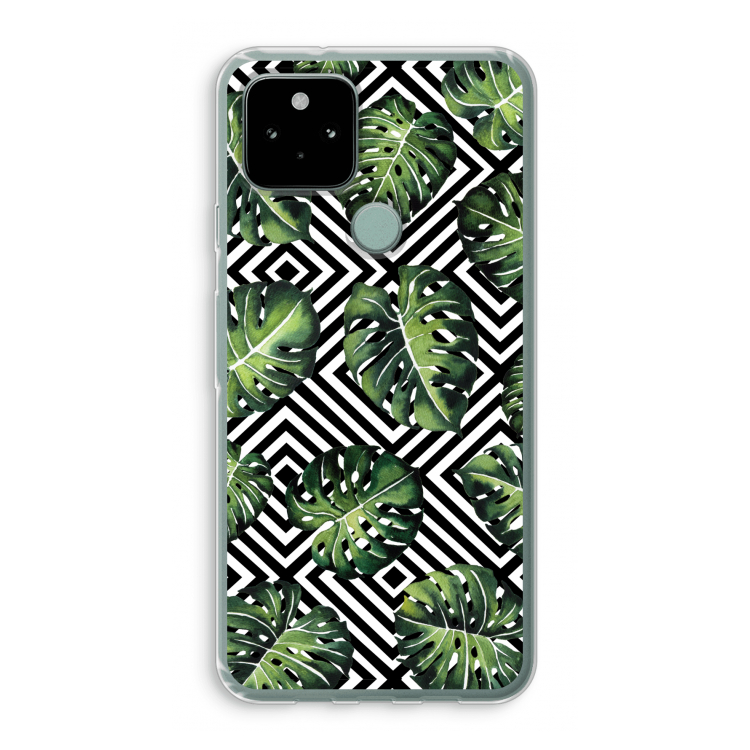 Geometrische jungle: Google Pixel 5 Transparant Hoesje