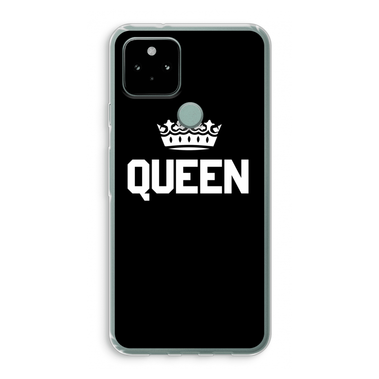 Queen zwart: Google Pixel 5 Transparant Hoesje