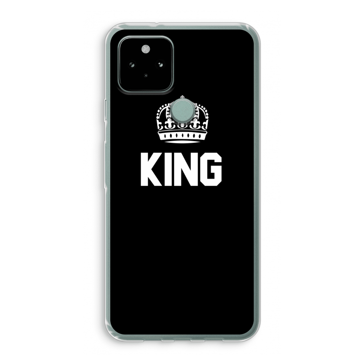 King zwart: Google Pixel 5 Transparant Hoesje