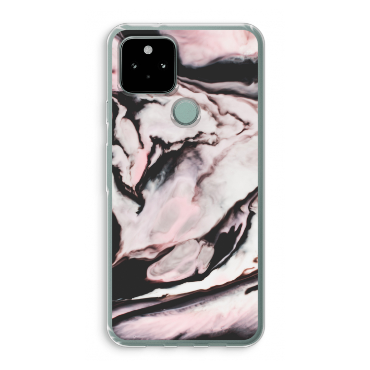 Roze stroom: Google Pixel 5 Transparant Hoesje