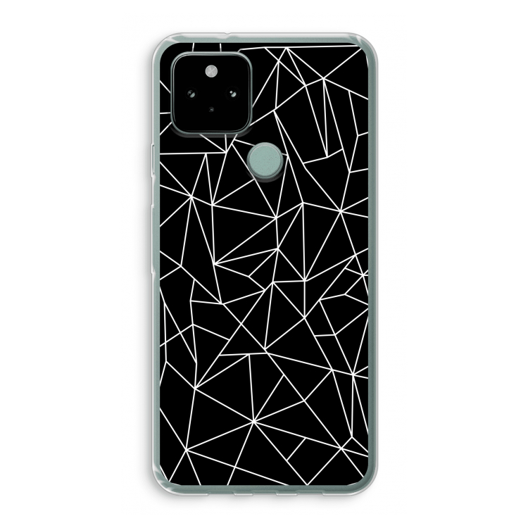 Geometrische lijnen wit: Google Pixel 5 Transparant Hoesje