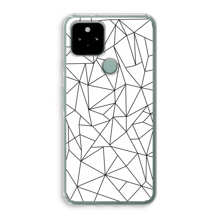 Geometrische lijnen zwart: Google Pixel 5 Transparant Hoesje