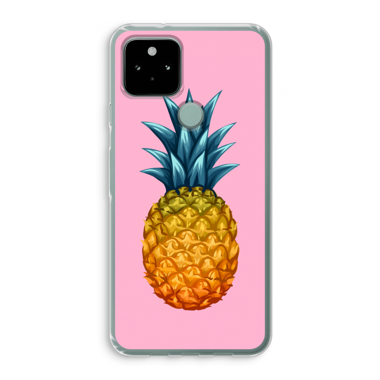 Grote ananas: Google Pixel 5 Transparant Hoesje