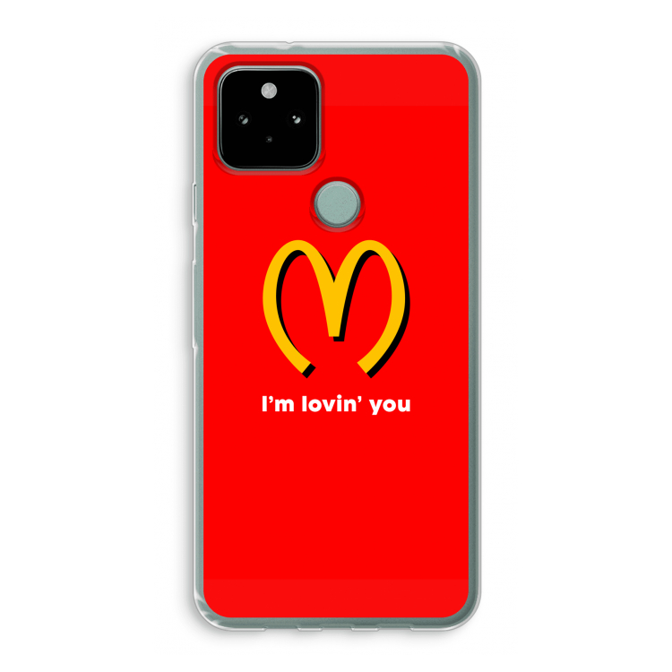 I'm lovin' you: Google Pixel 5 Transparant Hoesje