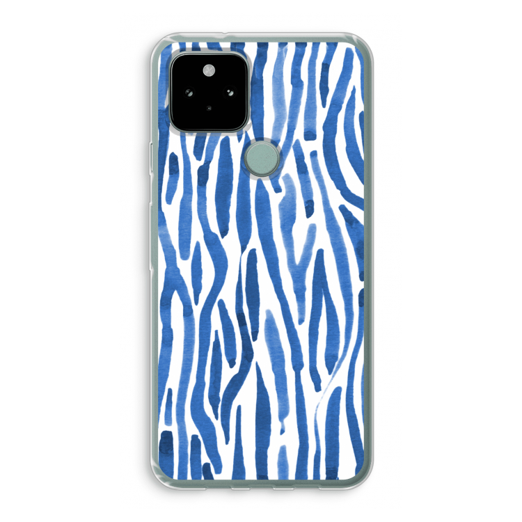 Blauwe nerven: Google Pixel 5 Transparant Hoesje