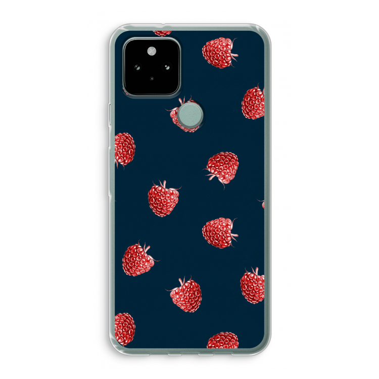Framboosjes: Google Pixel 5 Transparant Hoesje