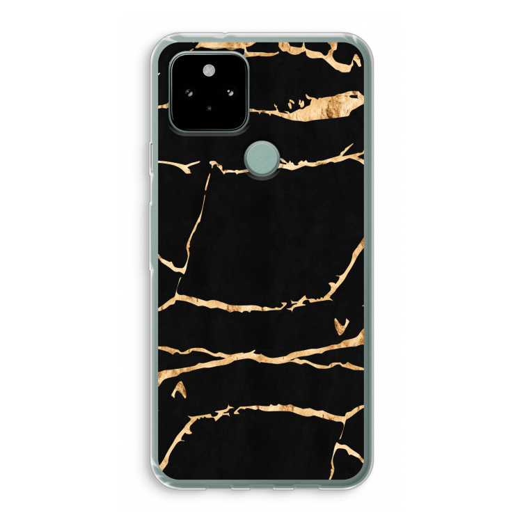 Gouden marmer: Google Pixel 5 Transparant Hoesje