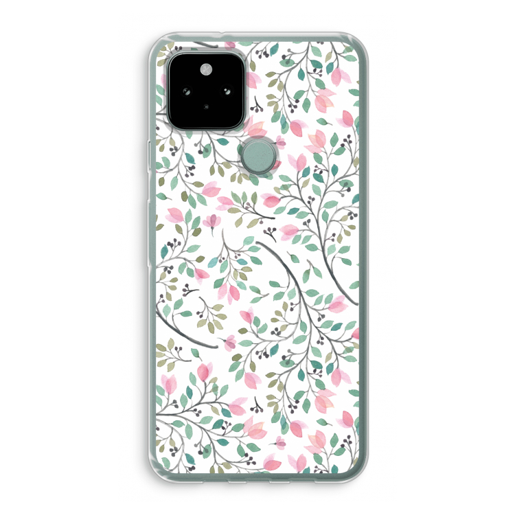 Sierlijke bloemen: Google Pixel 5 Transparant Hoesje