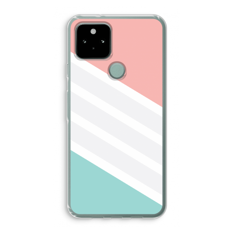 Strepen pastel: Google Pixel 5 Transparant Hoesje