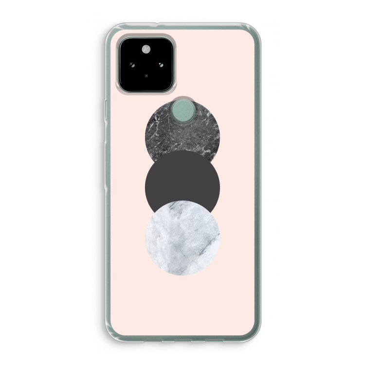 Marmeren cirkels: Google Pixel 5 Transparant Hoesje