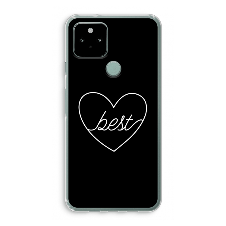 Best heart black: Google Pixel 5 Transparant Hoesje