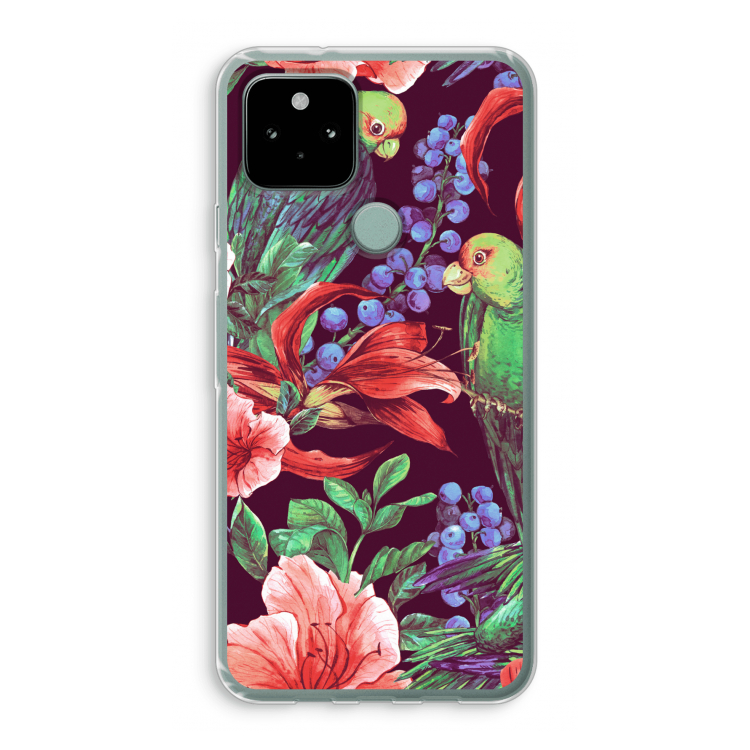 Papegaaien: Google Pixel 5 Transparant Hoesje