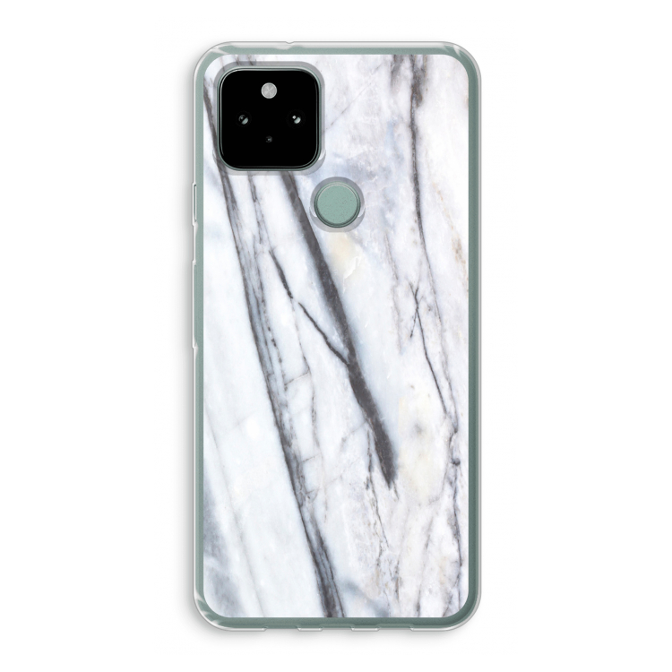 Gestreepte marmer: Google Pixel 5 Transparant Hoesje