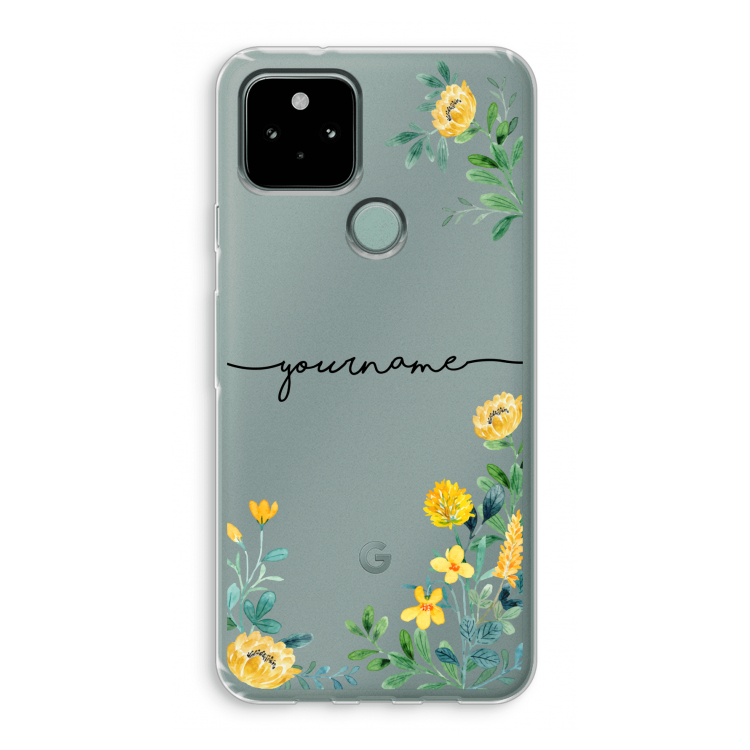 Gele bloemen: Google Pixel 5 Transparant Hoesje