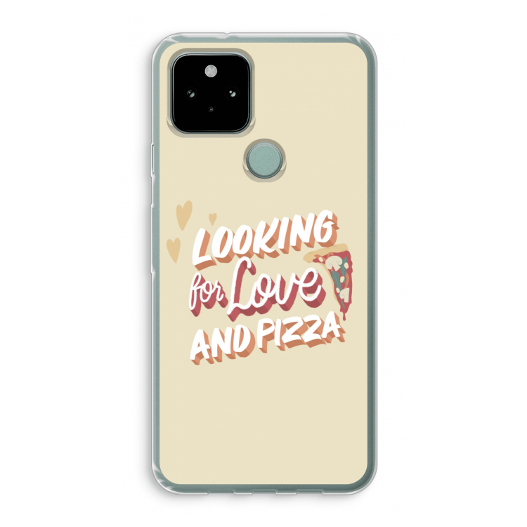 Pizza is the answer: Google Pixel 5 Transparant Hoesje