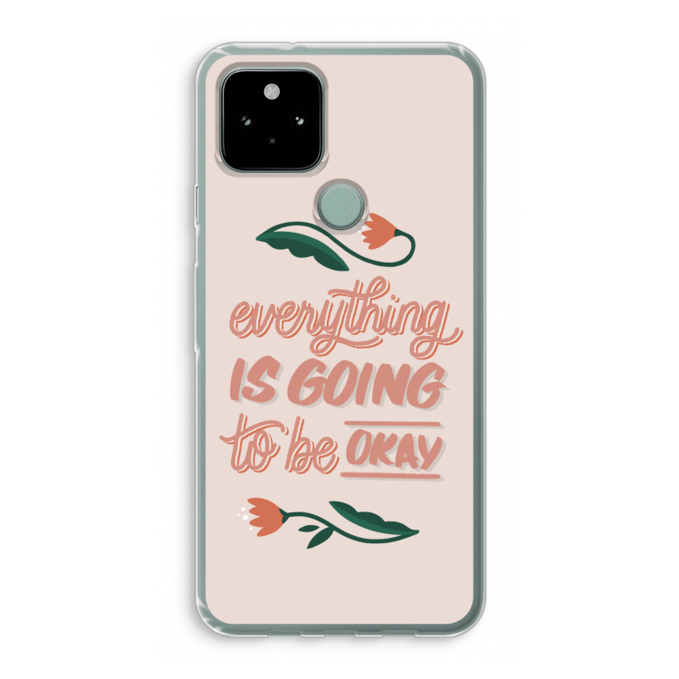 Optimistic flower girl: Google Pixel 5 Transparant Hoesje