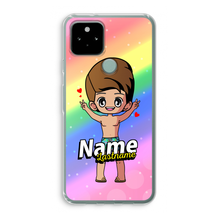 Chibi Maker man: Google Pixel 5 Transparant Hoesje