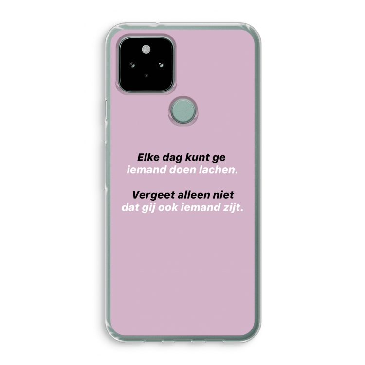 gij zijt ook iemand: Google Pixel 5 Transparant Hoesje