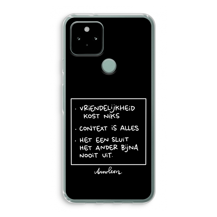 Mijn Motto's: Google Pixel 5 Transparant Hoesje