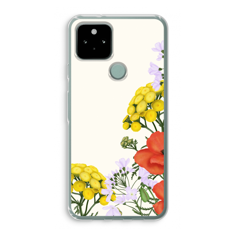 Wilde bloemen: Google Pixel 5 Transparant Hoesje