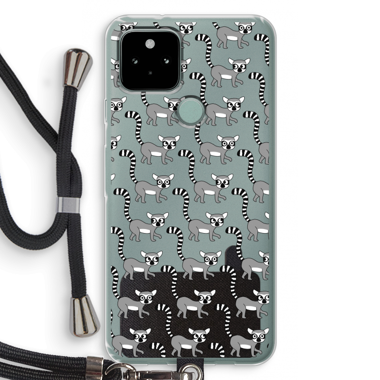 Makis: Pixel 5 Transparant Hoesje met koord
