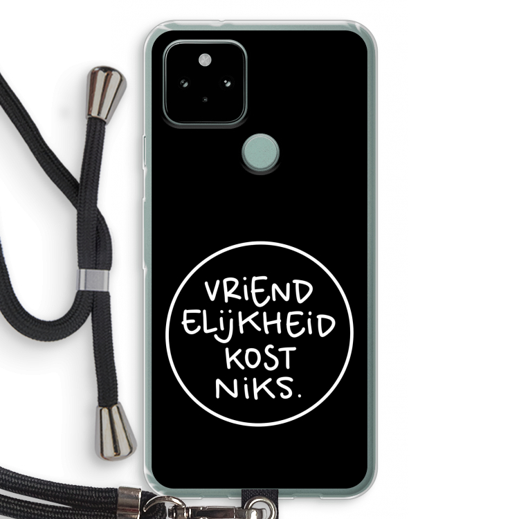 Vriendelijkheid: Pixel 5 Transparant Hoesje met koord