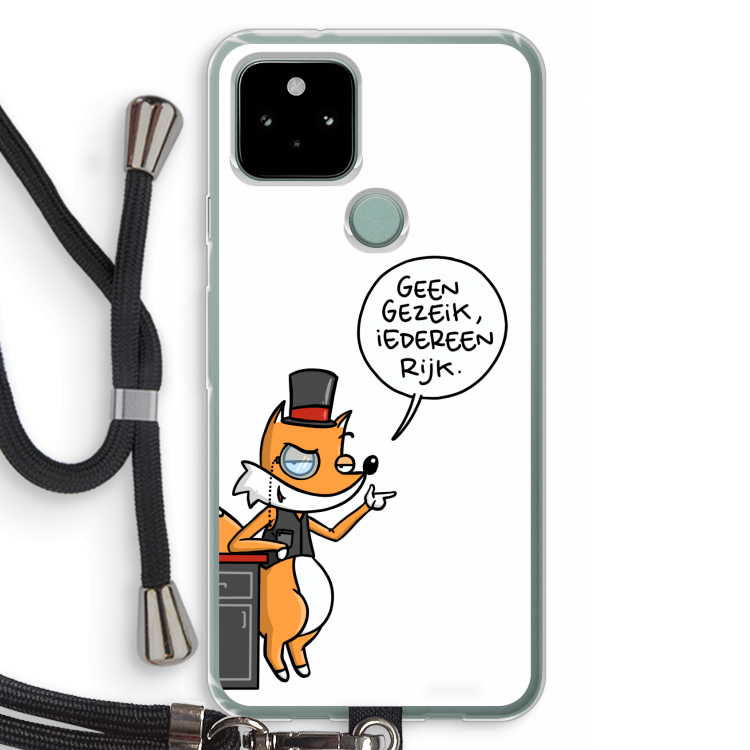 Geen Gezeik: Pixel 5 Transparant Hoesje met koord