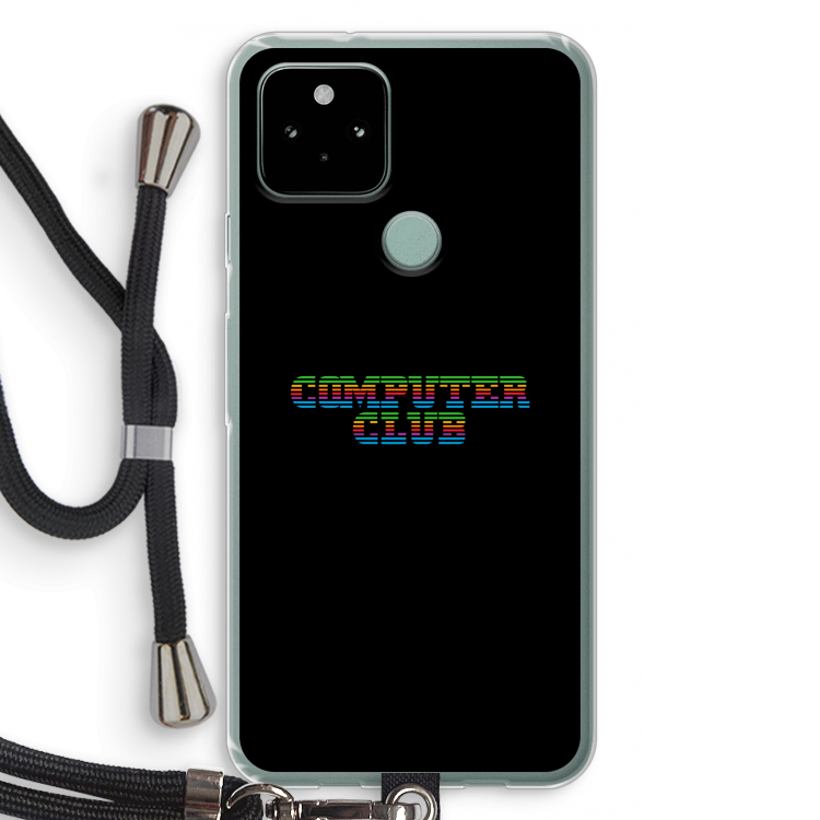 Retro: Pixel 5 Transparant Hoesje met koord