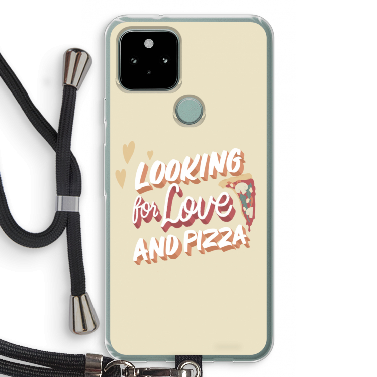 Pizza is the answer: Pixel 5 Transparant Hoesje met koord