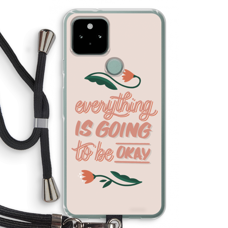 Optimistic flower girl: Pixel 5 Transparant Hoesje met koord