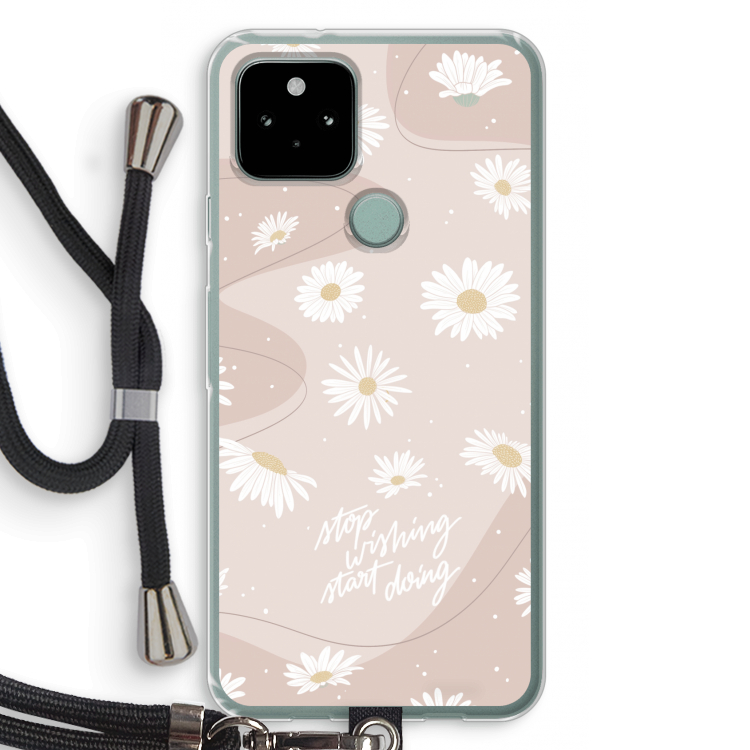 Daydreaming becomes reality: Pixel 5 Transparant Hoesje met koord