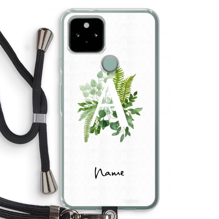 Green Brush: Pixel 5 Transparant Hoesje met koord
