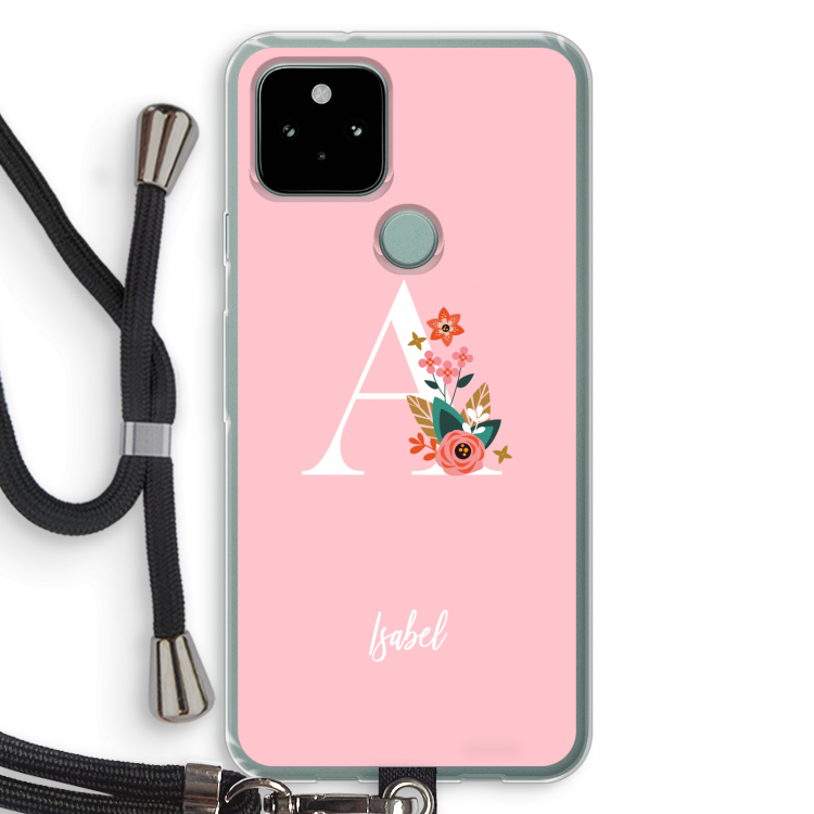 Pink Bouquet: Pixel 5 Transparant Hoesje met koord