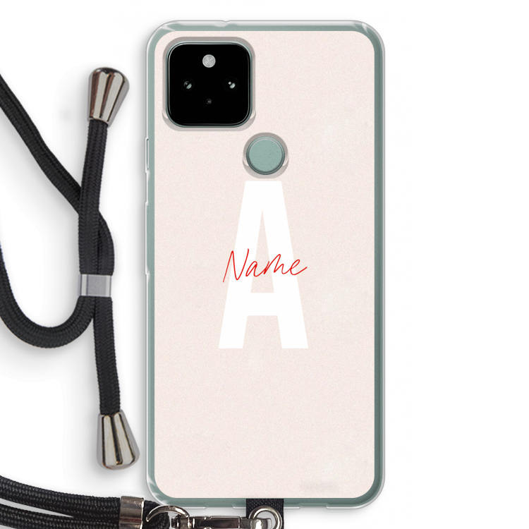 Strawberry Milkshake: Pixel 5 Transparant Hoesje met koord