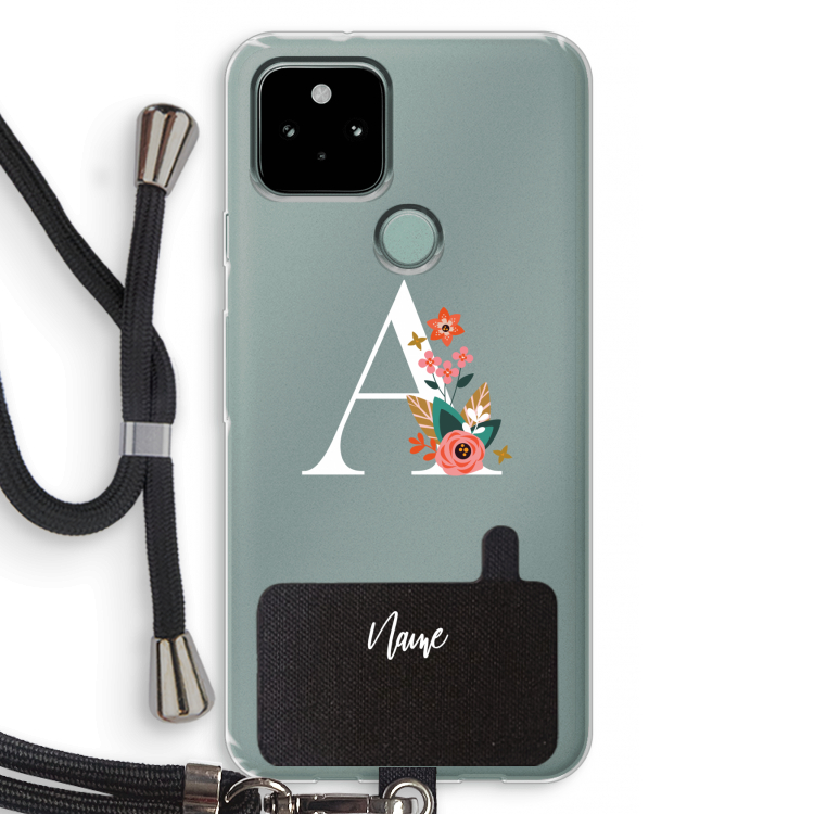 Pink Bouquet: Pixel 5 Transparant Hoesje met koord