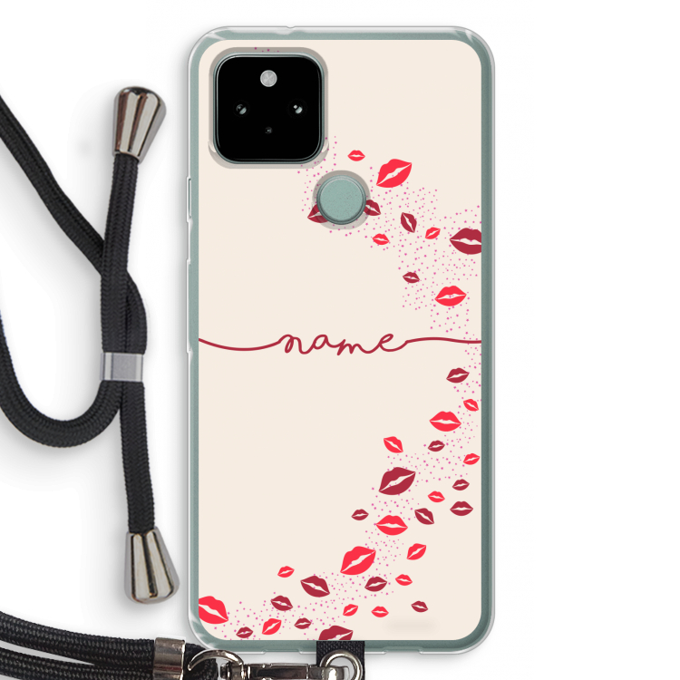 Kusjes: Pixel 5 Transparant Hoesje met koord