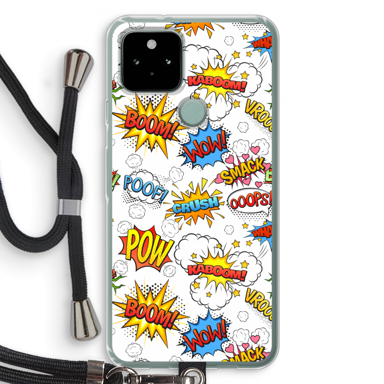 Pow Smack: Pixel 5 Transparant Hoesje met koord
