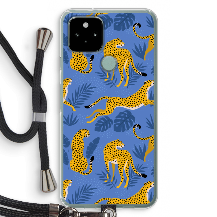 Luipaard: Pixel 5 Transparant Hoesje met koord
