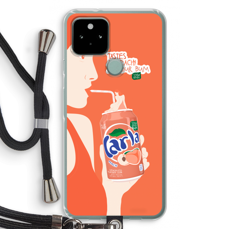 Peach please!: Pixel 5 Transparant Hoesje met koord