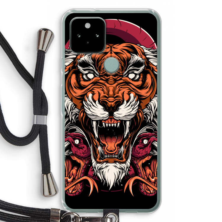 Tiger and Rattlesnakes: Pixel 5 Transparant Hoesje met koord