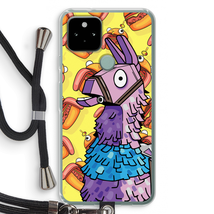 Loot Burger: Pixel 5 Transparant Hoesje met koord