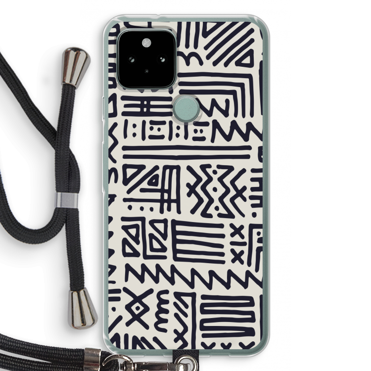 Marrakech print: Pixel 5 Transparant Hoesje met koord