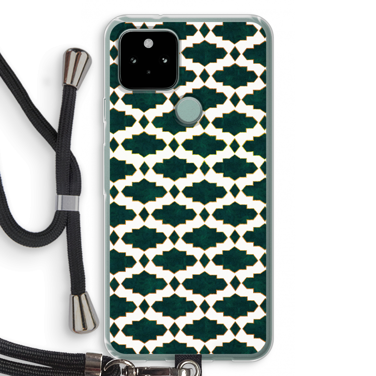 Moroccan tiles: Pixel 5 Transparant Hoesje met koord