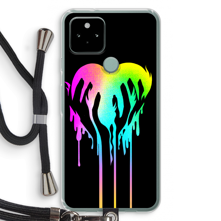 Hold My Heart: Pixel 5 Transparant Hoesje met koord