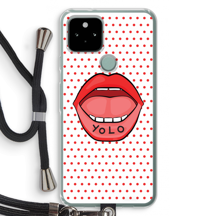 Yolo Denise: Pixel 5 Transparant Hoesje met koord