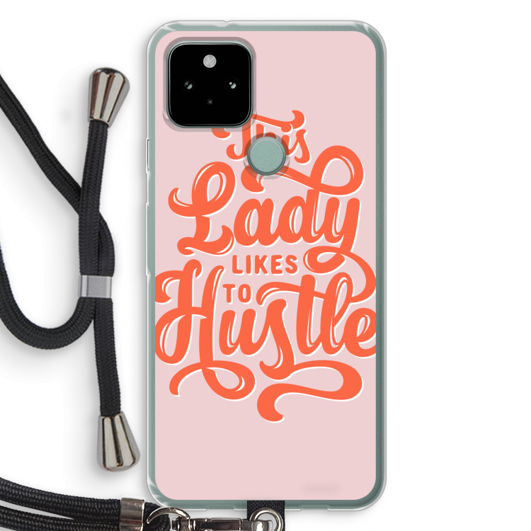 Hustle Lady: Pixel 5 Transparant Hoesje met koord