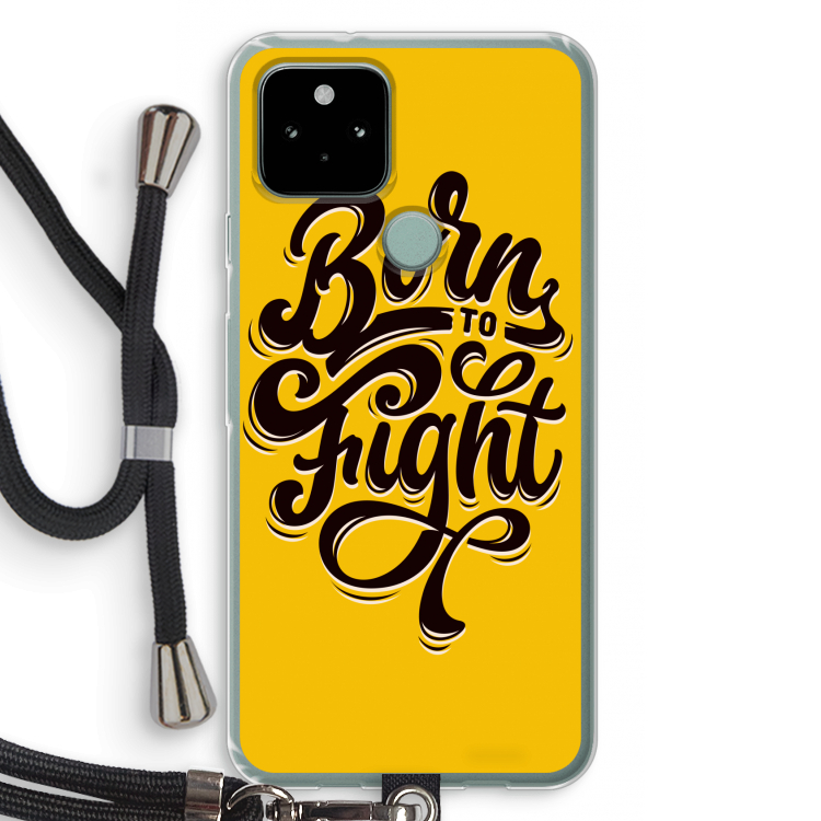 Born to Fight: Pixel 5 Transparant Hoesje met koord